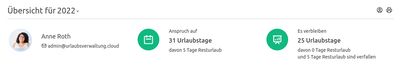 Information über den verfallenen Resturlaub am Start der Übersichtsseite