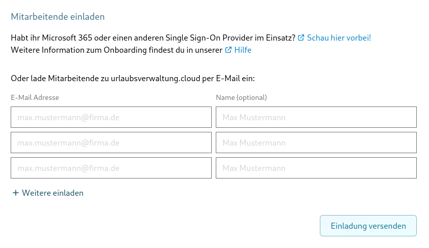 Mitarbeitende einladen