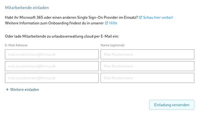 Mitarbeitende einladen