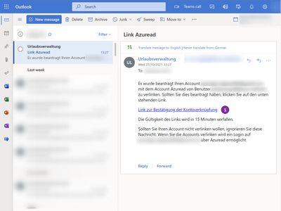 E-Mail mit Link zum Konto verknüpfen