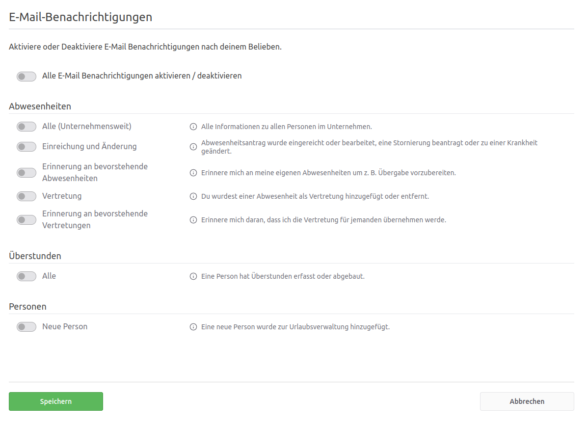 Aktivieren bzw. deaktivieren von Benachrichtigungen pro Person