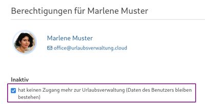Inaktivieren eines Benutzers