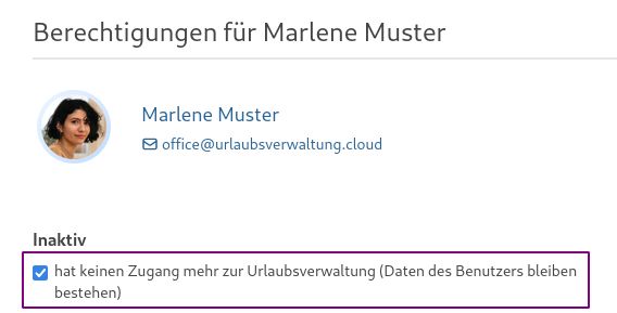 Inaktivieren eines Benutzers