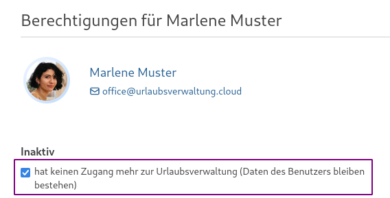 Inaktivieren eines Benutzers