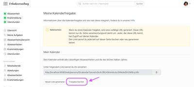 Kalenderfreigabe löschen
