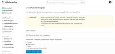 Kalenderfreigabe aktivieren