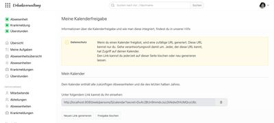 Kalenderfreigabe Link