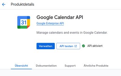 Google Calendar API Aktivieren