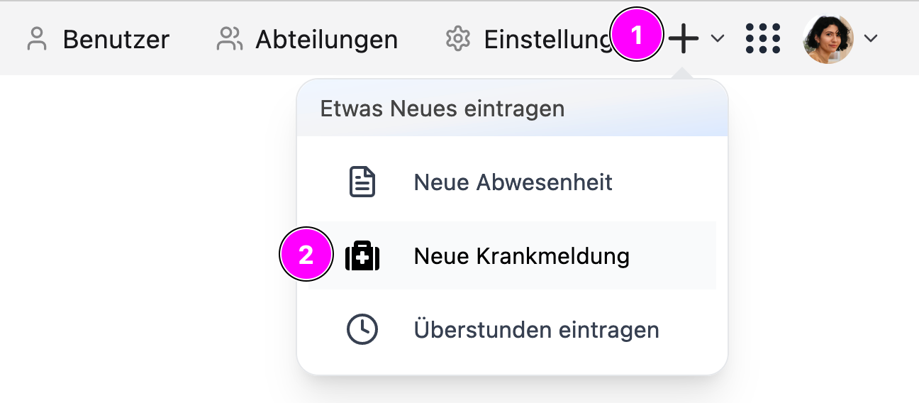 Krankmeldung erstellen