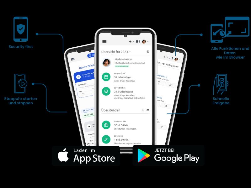 urlaubsverwaltung.cloud jetzt auch als App (Android & iOS) für deine Mitarbeitenden.