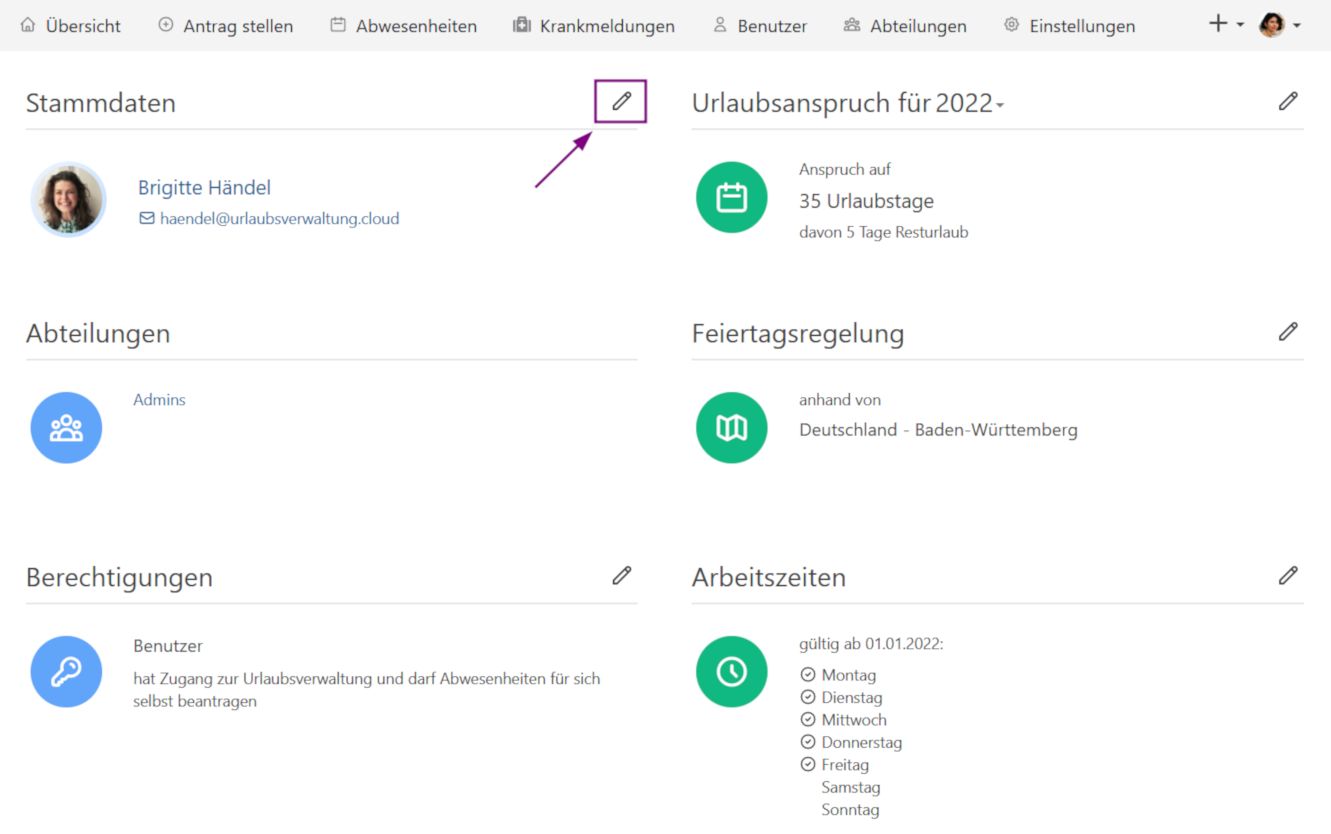 Hinzufügen von Personalstammdaten