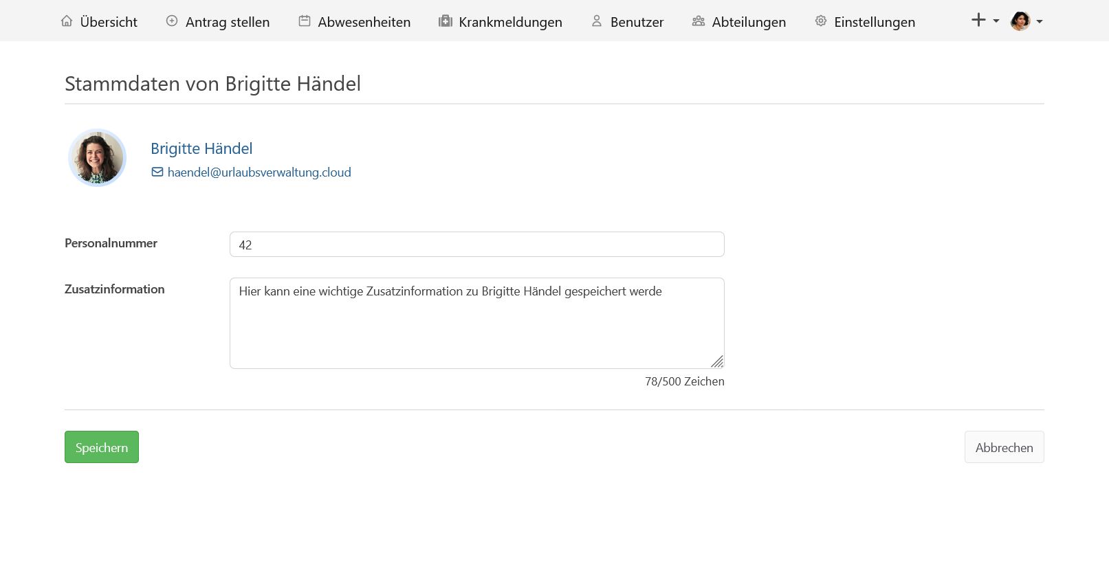 Editieren von Personalstammdaten
