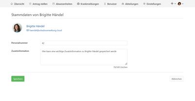 Editieren von Personalstammdaten