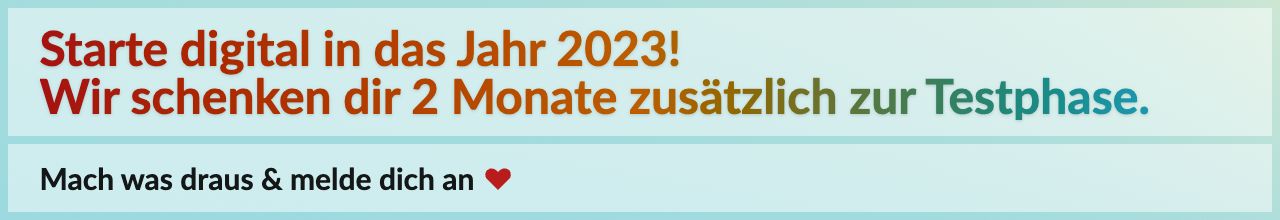 Aktionsbanner Starte digital in das Jahr 2023