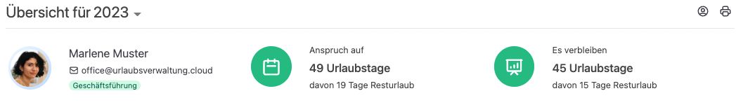 Übersicht des Urlaubsanspruchs