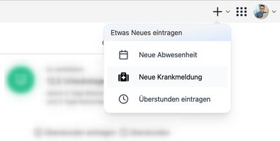 Krankmeldung erstellen als Mitarbeitende
