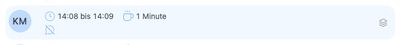Zeiteintrag mit History-Icon