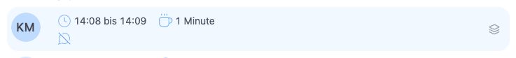 Zeiteintrag mit History-Icon