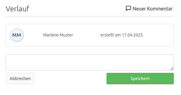 Kommentar direkt zum Verlauf hinzufügen